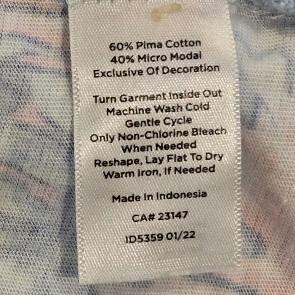 Talbots Cotton Modal Knit Embroidered Crocheted Trim Tunic Top, Size Large - Picture 7 of 7